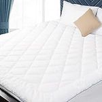 HOMTEC Twin XL Mattress Pad Cotton Mattress Pad Cover for College Dorm Quilted Mattress Cover 18-22" Deep Pocket Mattress Protector Twin XL Size White Down Alternative Filling Noiseless & Breathable