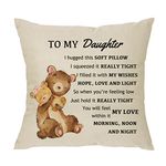 To My Daughter Pillowcase Gift,Funny Daughter Pillow Cover For Birthday Christmas Graduation Daughter Gift From Mom Dad Cushion Cover 18"x 18"