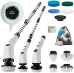 Swyprrix Electric Bathroom Cleaning Brush, Cordless Spin Scrubber Full Body Waterproof IPX7 with Adjustable Handle, 8 Replaceable Brush Heads for Bathtub/Kitchen/Window/Home -SD-CTB01