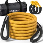 GODIAG 1"×20ft Kinetic Recovery Rope (46500lbs) Heavy Duty Energy Tow Rope with 2 Soft Shackles, Offroad Power Stretch Snatch Rope for Truck Jeep Car ATV UTV Tractor