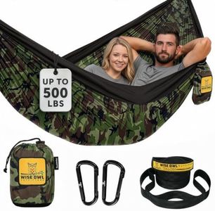 Wise Owl Outfitters Camping Hammock – 500lbs Portable Hammock with Tree Straps - Travel, Backpacking, Hiking, Outdoors Camping Gear - Double