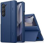 SIXBOX for Samsung Galaxy Z Fold 6 Case Slim with Stand, Tempered Screen Protector & Hinge Protection & Thin Fit, 360° Full Body Rugged Hard Protective Phone Case for Galaxy Z Fold 6 5g 2024, Blue