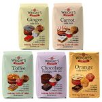 Wright's Baking Cake Mix Selection Pack - Ginger, Carrot, Toffee, Chocolate Fudge & Orange (One of Each 500g Pack)