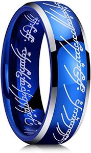 King Will Anillo de carburo de tungsteno de 8 mm para hombre, anillo negro para hombre, anillos de señor, anillos mágicos, ajuste cómodo, alto pulido, V 1/2(64.64mm), Tungsteno, Sin piedras preciosas