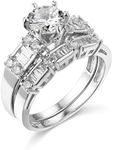 TWJC 14k White Gold Solid Wedding E