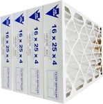 16x25x4 (3-5/8") MERV 8 Furnace Air Filters (4-Pack) Exact Size: 15-1/2" x 24-1/2" x 3-5/8" - AC, HVAC Filters Captures Bacteria, Dust, Pollen, Mould Spores & Smoke - Made in Canada by United Filter