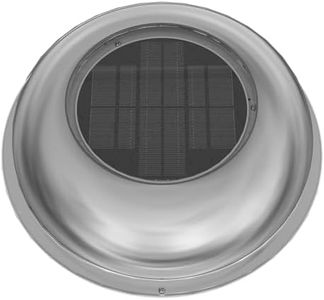 DC HOUSE Solar Powered Fan Roof Fan Vent Exhaust Fan Stainless Steel 5-inch Fan for Roof Attic RV Boats Greenhouse 12 CFM Only Exhaust Ventilation Air Current Limiting Module