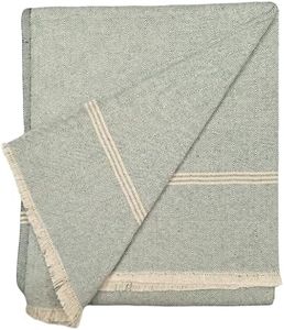 Arvore Bunkaar Plain Pure Handloom Khes - 100% Desi Thick and Heavy Cotton Khes/Summer Blanket/Chadar/Yoga Blanket (Wavy Dark Green)