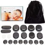 Wellbrite Hot Stone Back Massage Set,Basalt Rocks For Spa (20 Pieces)