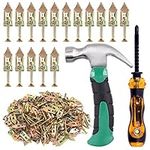 Glarks 52Pcs Self-Drilling Anchors with Screws Kit Including 50Pcs Drywall Anchors with Screws, 1Pc Mini Hammer and 1Pc Screw Driver for Hanging TV Shelf Strap Cabinet Decoration Fixing Curtain