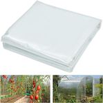 Garvee Greenhouse Plastic Sheeting Film Cover 10FT x 25FT, Polyethylene Greenhouse Film 6 Mil Heavy Duty,Plastic Sheeting UV Resistant for Farm, Garden, Windproof Frost& Dust Proof