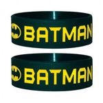 Batman Text and Logo Silicone Bracelet for Collectors Wristbands 24 x 65 x 1 mm Stretchy