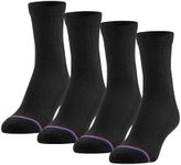 MediPeds Womens Peds Diabetic Quarter With Non-binding Top And Cushion 4 Pairs Fashion-liner-socks, Black, 10-13 US