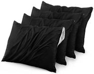 Utopia Bedding Waterproof Pillow Protectors Zippered (4 Pack, Black) Standard Size, Bed Bug Proof Pillowcases, Pillow Encasement Covers 20 x 26 Inches