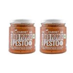 The Gourmet Jar Roasted Red Pepper Pesto 190g| 100% Natural & No Preservatives| Enjoy it with pasta, as a spread for sandwiches or as a dip for crackers & lavash sticks| Pack of 2