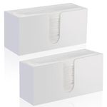 2 Pack Paper Towel Dispenser, White Acrylic Paper Towel Holder Folded Paper Towel Dispenser for Bathroom Kitchen Toilet Z-fold, C-fold, MultiFold, Trifold Paper Towels