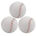 Professional Baseballs, PVC Hand-stitched Soft Foam Baseballs for Adult Youth Training Professional Baseball Games (3Pcs)