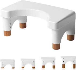 Toilet Stool,Poop Stool Adult for Bathroom Toilet Stool Squat Adult (White, Beechwood Feet), TS001-1