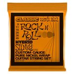 Ernie Ball Hybrid Slinky Classic Rock n Roll Pure Nickel Wrap Electric Guitar Strings - 9-46 Gauge