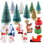 Christmas Miniature Ornament Kits Mini Xmas Style Figurines Santa Claus Christmas Tree Cute Cartoon Xmas Decor for Home Garden Party Decor Desktop Decoration Style C