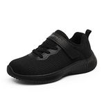 DREAM PAIRS Boys Girls School Breathable Tennis Running Shoes Athletic Sport Sneakers All Black Size 6 Big Kid Krider-1