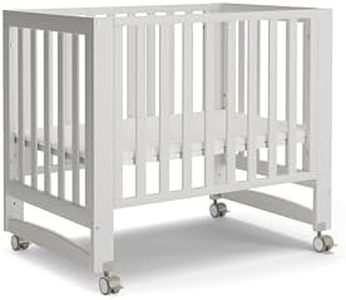 MAMAZING EvoNest Baby Crib, 6 in 1 Convertible Mini Crib with Wheels, 100% New Zealand Wood Growing Bed, 4 Adjustable Mattress Height, GREENGUARD Gold Certified, White