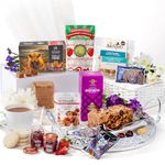Luxury Afternoon Tea Gift Set – Hattie's Gifts Food Gift Box with Fruit Cake, Fudge, Shortbread & English Tea – Birthday & Thank You Present