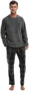 Ensemble pyjama en polaire thermique pour homme - Chaleur, confort et style pour les nuits d'hiver - Haut et bas à manches longues - Taille élastique avec cordons de serrage - Poches latérales - XL