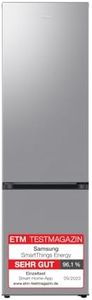 Samsung Kühl-Gefrier-Kombination, Kühlschrank mit Gefrierfach, 203 cm, 390 l Gesamtvolumen, 114 l Gefrierteil, AI Energy Mode, Edelstahl-Look, RL38C600CSA/EG