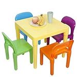ZENY Kids Plastic Table and 4 Chair