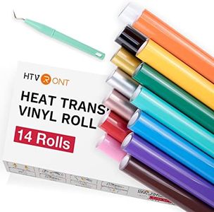 HTVRONT HTV Heat Transfer Vinyl Bundle (14 Pack) - 12" x 3FT HTV Vinyl Rolls, HTV Vinyl for Cricut，Easy to Cut Iron on Vinyl for Cricut & Cameo, Easy to Weed Heat Transfer Vinyl