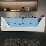 DECORAPORT 68 Inch 1 Person Whirlpool Air Bubble Infusion Hydro-massage Bathtub with Control Panel,Air jets with Light (D-DK-Q408)