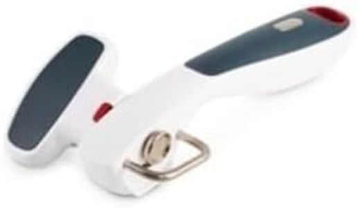 Zyliss Safe Edge Can Opener - Top Lid Opening, Soft Touch Handle, Prevents Sharp Edges on Lids and Cans, Ergonomic Design for Safe and Effortless Can Opening, 5 Year Guarantee, White/Grey