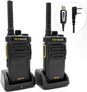 TechSide TS-T1 | Radio Walkie Talkie | 16 Canali Pmr446 | Senza licenza IP54 Vox | Ricarica rapida USB type C Clonazione WIFI | Ristorante Montagna Ciclismo Escursioni Stadi (2 Pezzi)