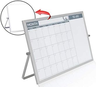 Small Double Sided White Board Calendar - Mini Portable Desktop Dry Erase Board with Stand & Small Monthly Calendar Whiteboard Planner with Reversible to Do List - 10" x 14" - Desk, Office, and Home