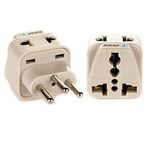 Orei India to Switzerland, Rwanda, Liechtenstein (Type J) Travel Adapter Plug - 2 in 1 - CE Certified - RoHS Compliant - 2 Pack - White Color (DB-11A-2PK)