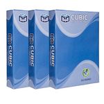 Cubic A4 75gsm Copier Paper - 500 Sheets, Pack of 3