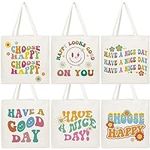 6 Pcs Aesthetic Canvas Tote Bags fo