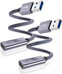 Basesailor USB C Female to USB 3.0 Male Cable Adapter 0.2M 2Pack,5Gbps GEN 1 Type A Connector for MagSafe Charger,Apple Watch iWatch 7,iPhone 16 15 14 13 Mini Pro Max,SE,iPad 8 9 10 Air 4 5,Airpods