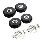 4Pcs 50x18mm Luggage Suitcase Replacement Wheels, Rubber Swivel Caster Wheels Bearings Repair Kits for Suitcase (50mm*18mm)