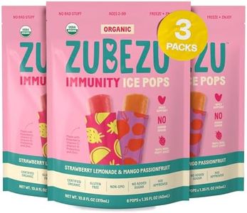 ZuBeZu Organic Immunity Ice Pops – Natural Support for Children’s Immune System with Elderberry, Vitamin C & D, and Zinc – No Added Sugar and 100% Fruit Juice (Pack of 3)
