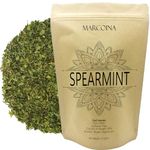 Pure Spearmint Leaves Herbal Loose Tea by Marcoina - Cut Leaves, 227g in Resealable bag, Caffeine-Free from USA - Perfect for Hot Brews - Known as Mentha spicata - 8oz.