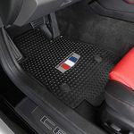 Lloyd Mats Heavy Duty Signature Rubber All Weather Floor Mats for Chevy Camaro 2016-2024 - Tri Color Shield (2PC - Fronts, Black)