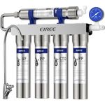 EIREE 0.01μm Ultra Filtration Mineral Water Purifier Under Sink Water Filter NSF/ANSI 42 Certified Remove 99.99% of Contąminants、Pb Hg Cd、Cadmium、Chlorine、Odor、Bad，Water Filter System（5-Stage）