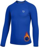 G Gradual Youth Boys Compression Thermal Shirt Long Sleeve Fleece Undershirt for Boy Football Baseball Soccer Base Layer(Royal Blue,M)