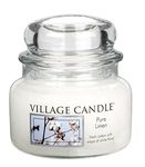 Village Candle Pure Linen 11 oz Glass Jar Scented Candle, Small