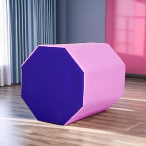 Octagon Tumbling Mat Gymnastics Mat 24"x26" Skill Shape Back Handespring Trainer Gymnastics Equipment Octagon Mats Somersault Mats for Home Fitness Gym, Pink