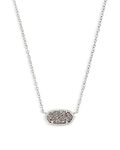 Kendra Scott Elisa Pendant Necklace for Women, Fashion Jewelry, Rhodium-Plated, Platinum Drusy