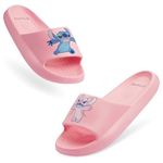 Disney Stitch Girls Sliders, Beach or Pool Shoes for Kids - Stitch Gifts (Pink, 1/2 UK)