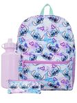 Disney Lilo and Stitch Backpack 3 Piece | Backpack, Pencil Case and Water Bottle | Lilo and Sttich Schoolbag | Multicolor